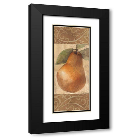 Patterned Pear Black Modern Wood Framed Art Print with Double Matting by Hristova, Albena