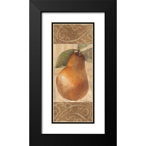 Patterned Pear Black Modern Wood Framed Art Print with Double Matting by Hristova, Albena