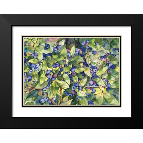 Blueberries Black Modern Wood Framed Art Print with Double Matting by McKenna, Kathleen Parr