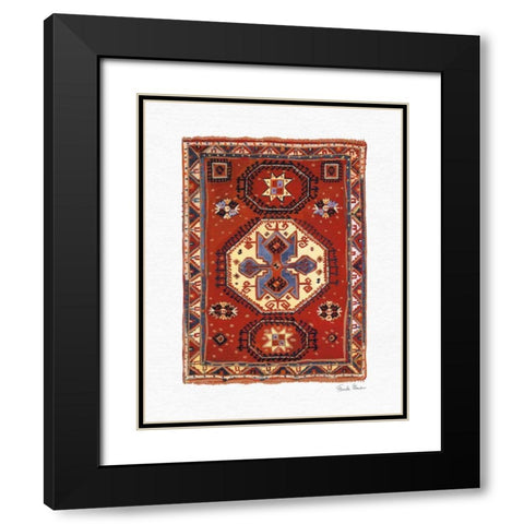 Moroccan Rug I Black Modern Wood Framed Art Print with Double Matting by Zaman, Farida