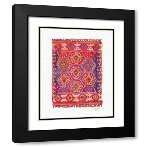 Moroccan Rug II Black Modern Wood Framed Art Print with Double Matting by Zaman, Farida