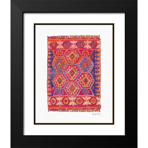 Moroccan Rug II Black Modern Wood Framed Art Print with Double Matting by Zaman, Farida