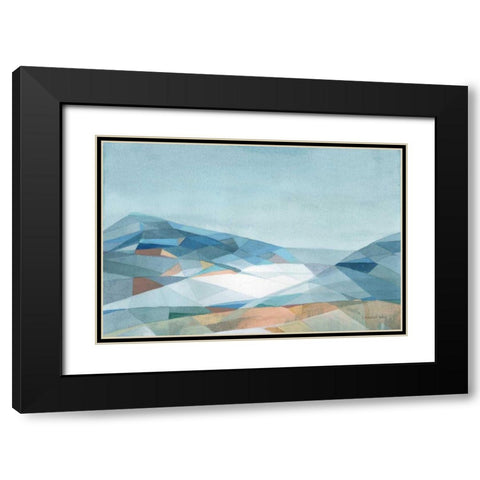 Geometric Mountain Black Modern Wood Framed Art Print with Double Matting by Nai, Danhui