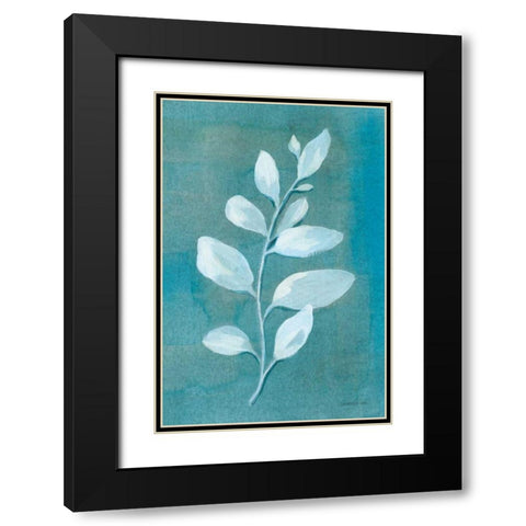 Cool Leaves I Black Modern Wood Framed Art Print with Double Matting by Nai, Danhui