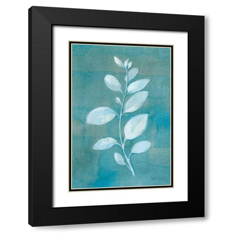 Cool Leaves II Black Modern Wood Framed Art Print with Double Matting by Nai, Danhui