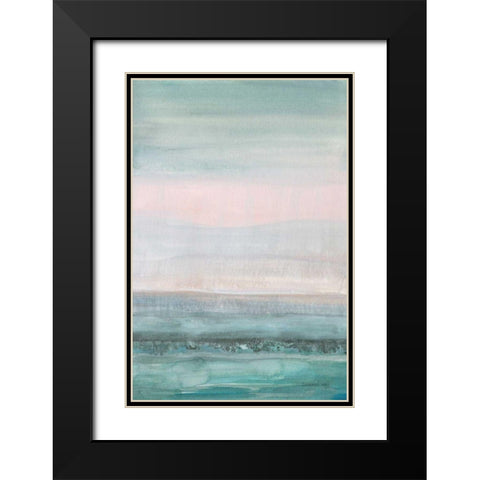 Pastel Seascape Black Modern Wood Framed Art Print with Double Matting by Nai, Danhui