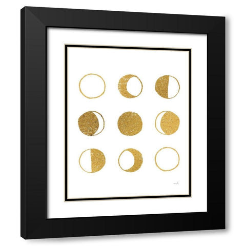 The Moon Phases Black Modern Wood Framed Art Print with Double Matting by Hershey, Moira