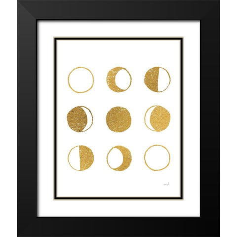 The Moon Phases Black Modern Wood Framed Art Print with Double Matting by Hershey, Moira