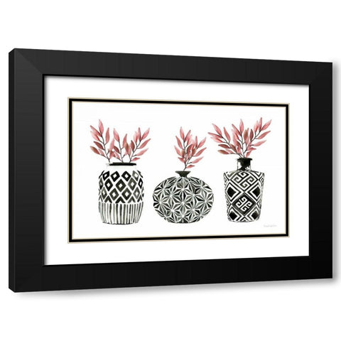 Geometric Vases I Black Modern Wood Framed Art Print with Double Matting by Charro, Mercedes Lopez