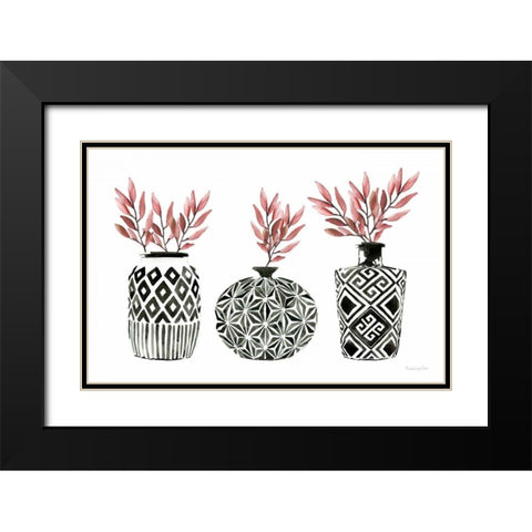 Geometric Vases I Black Modern Wood Framed Art Print with Double Matting by Charro, Mercedes Lopez