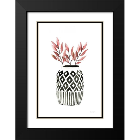 Geometric Vases II Black Modern Wood Framed Art Print with Double Matting by Charro, Mercedes Lopez