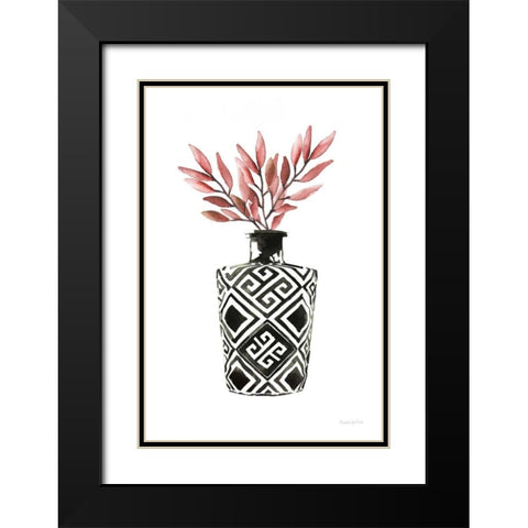 Geometric Vases III Black Modern Wood Framed Art Print with Double Matting by Charro, Mercedes Lopez