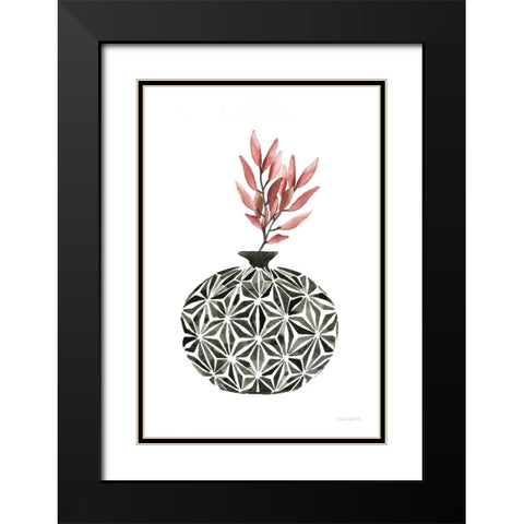 Geometric Vases IV Black Modern Wood Framed Art Print with Double Matting by Charro, Mercedes Lopez