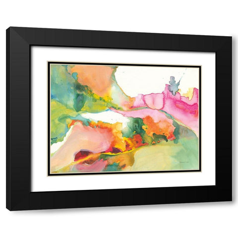 Liquified Black Modern Wood Framed Art Print with Double Matting by Nai, Danhui