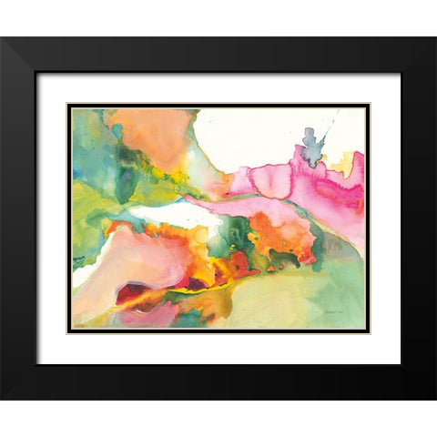 Liquified Black Modern Wood Framed Art Print with Double Matting by Nai, Danhui