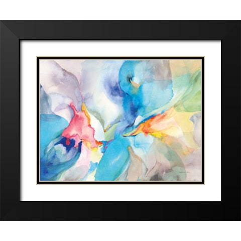 Shangri La Black Modern Wood Framed Art Print with Double Matting by Nai, Danhui