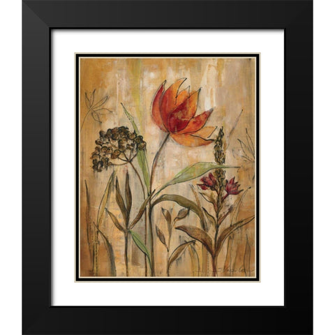 Aquarelle Garden I Black Modern Wood Framed Art Print with Double Matting by Vassileva, Silvia