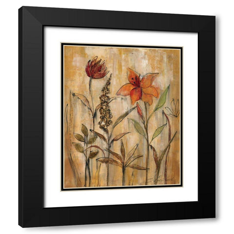 Aquarelle Garden II Black Modern Wood Framed Art Print with Double Matting by Vassileva, Silvia
