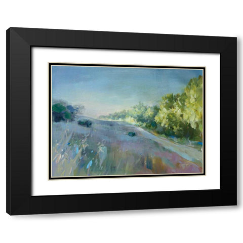 Sunrise Meadow Black Modern Wood Framed Art Print with Double Matting by Nai, Danhui