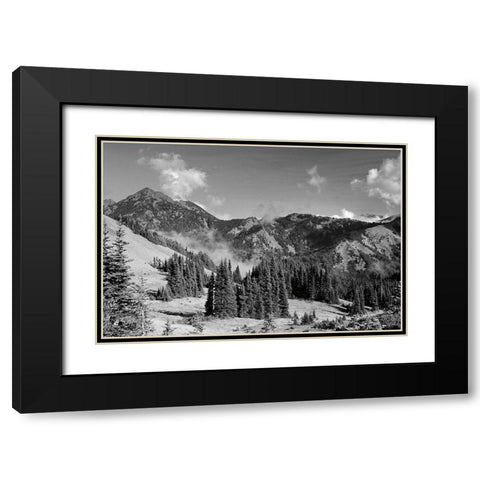 Olympic Mountains I Black Modern Wood Framed Art Print with Double Matting by Marshall, Laura