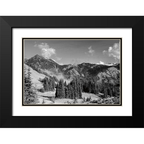 Olympic Mountains I Black Modern Wood Framed Art Print with Double Matting by Marshall, Laura