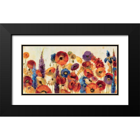 Joyful Garden Black Modern Wood Framed Art Print with Double Matting by Vassileva, Silvia