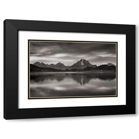 Oxbow Bend Sunrise Black Modern Wood Framed Art Print with Double Matting by Majchrowicz, Alan