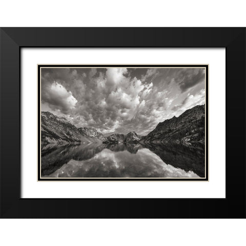 Sawtooth Lake Reflection I Black Modern Wood Framed Art Print with Double Matting by Majchrowicz, Alan