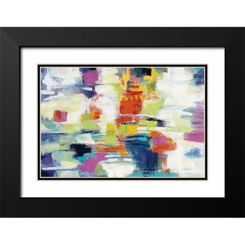 Island Town Bright Black Modern Wood Framed Art Print with Double Matting by Vassileva, Silvia
