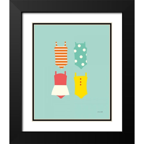 Bahting Suits Galore II Blue Black Modern Wood Framed Art Print with Double Matting by Kelle, Ann