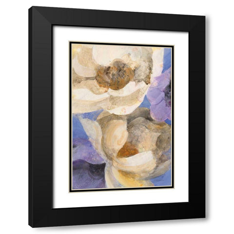 Bright Floral I Black Modern Wood Framed Art Print with Double Matting by Hristova, Albena