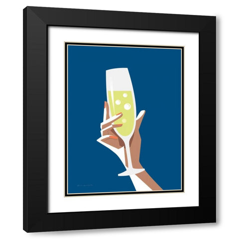 Cocktail Time II Black Modern Wood Framed Art Print with Double Matting by Escalante, Omar