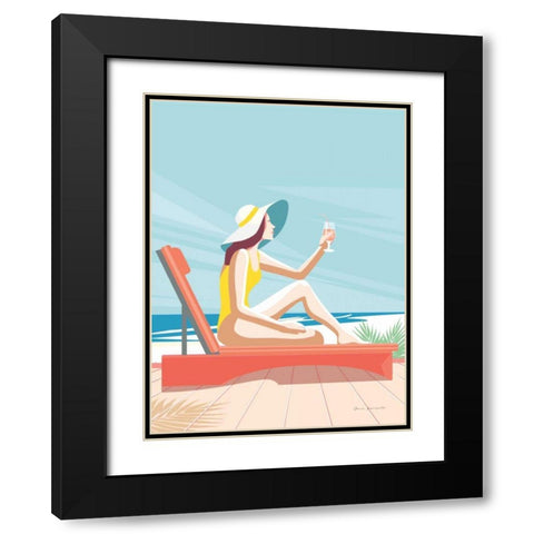 South Beach Sunbather I Black Modern Wood Framed Art Print with Double Matting by Escalante, Omar