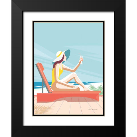 South Beach Sunbather I Black Modern Wood Framed Art Print with Double Matting by Escalante, Omar