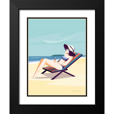 South Beach Sunbather II Black Modern Wood Framed Art Print with Double Matting by Escalante, Omar