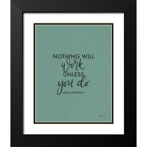 Words of Wisdom II Black Modern Wood Framed Art Print with Double Matting by Thorns, Becky