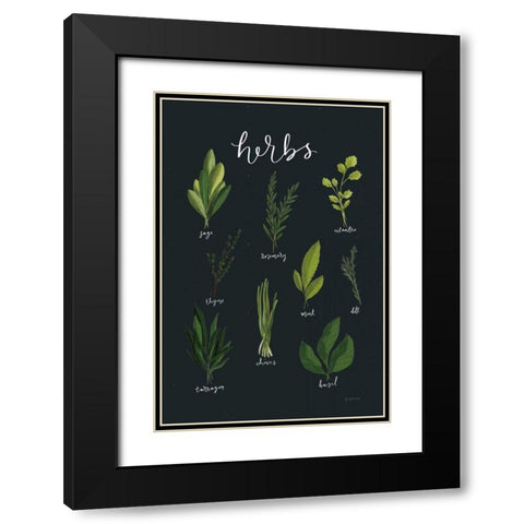 Herbs I Black Black Modern Wood Framed Art Print with Double Matting by Thorns, Becky
