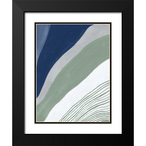 Blue Green Abstract IV Black Modern Wood Framed Art Print with Double Matting by Nai, Danhui