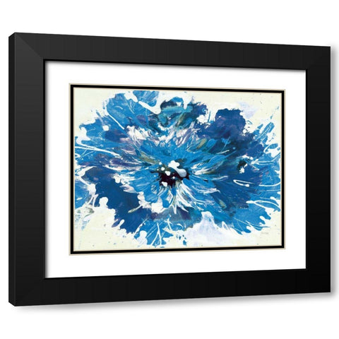 Color in Bloom Blue Black Modern Wood Framed Art Print with Double Matting by Griggs, Jan