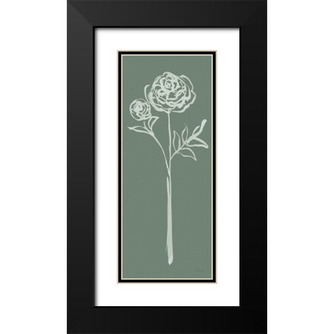 Floral Line I Green Black Modern Wood Framed Art Print with Double Matting by Schlabach, Sue