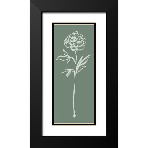 Floral Line II Green Black Modern Wood Framed Art Print with Double Matting by Schlabach, Sue