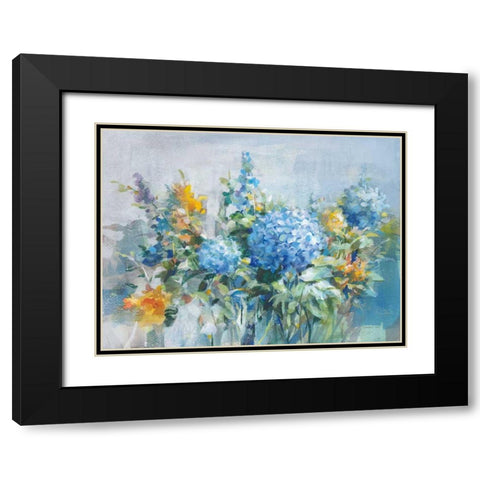 August Garden Black Modern Wood Framed Art Print with Double Matting by Nai, Danhui