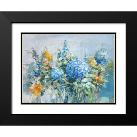 August Garden Black Modern Wood Framed Art Print with Double Matting by Nai, Danhui