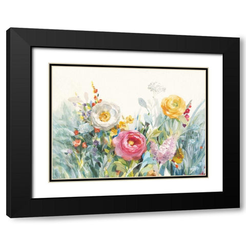Garden Fullness Black Modern Wood Framed Art Print with Double Matting by Nai, Danhui