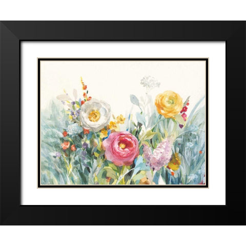 Garden Fullness Black Modern Wood Framed Art Print with Double Matting by Nai, Danhui