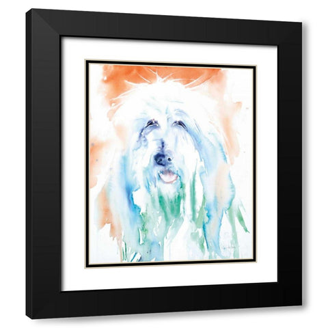 Sheep Dog Black Modern Wood Framed Art Print with Double Matting by Valle, Aimee Del