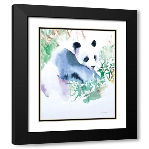 Panda Black Modern Wood Framed Art Print with Double Matting by Valle, Aimee Del