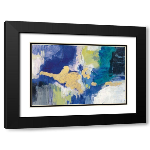 Sparkle Abstract III Blue Crop Black Modern Wood Framed Art Print with Double Matting by Vassileva, Silvia