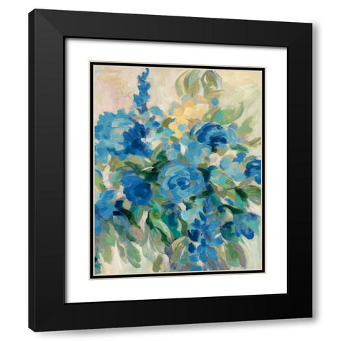 Flower Market III Blue Black Modern Wood Framed Art Print with Double Matting by Vassileva, Silvia