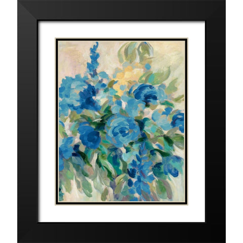 Flower Market III Blue Black Modern Wood Framed Art Print with Double Matting by Vassileva, Silvia